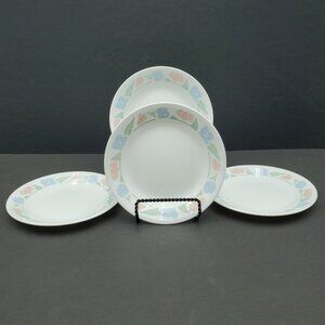 Corelle Friendship Bread Plates Corning Pastel Floral Dessert Appetizer Plates